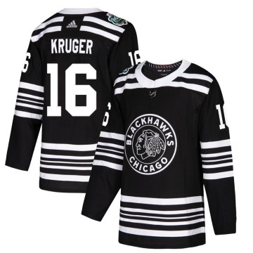 Authentic Adidas Youth Marcus Kruger Chicago Blackhawks 2019 Winter Classic Jersey - Black