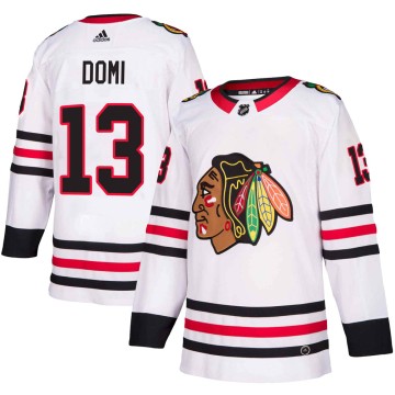 Authentic Adidas Youth Max Domi Chicago Blackhawks Away Jersey - White