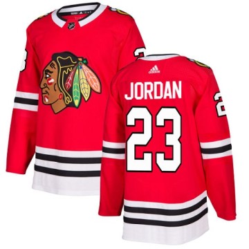 Authentic Adidas Youth Michael Jordan Chicago Blackhawks Red Home Jersey - Black