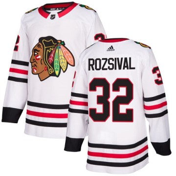 Authentic Adidas Youth Michal Rozsival Chicago Blackhawks Away Jersey - White