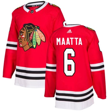 Authentic Adidas Youth Olli Maatta Chicago Blackhawks Red Home Jersey - Black