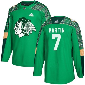 Authentic Adidas Youth Pit Martin Chicago Blackhawks St. Patrick's Day Practice Jersey - Green