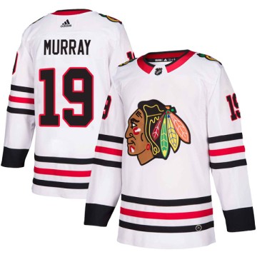 Authentic Adidas Youth Troy Murray Chicago Blackhawks Away Jersey - White