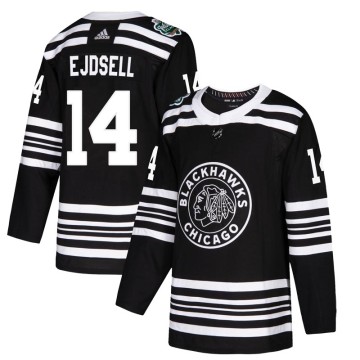 Authentic Adidas Youth Victor Ejdsell Chicago Blackhawks 2019 Winter Classic Jersey - Black