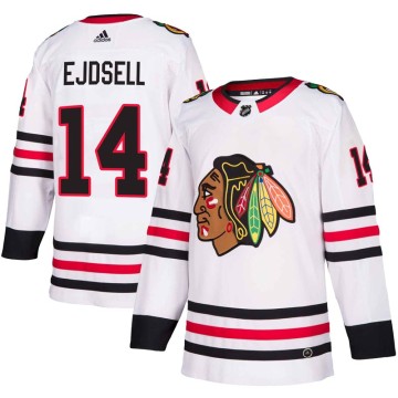Authentic Adidas Youth Victor Ejdsell Chicago Blackhawks Away Jersey - White
