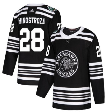 Authentic Adidas Youth Vinnie Hinostroza Chicago Blackhawks 2019 Winter Classic Jersey - Black