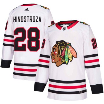 Authentic Adidas Youth Vinnie Hinostroza Chicago Blackhawks Away Jersey - White