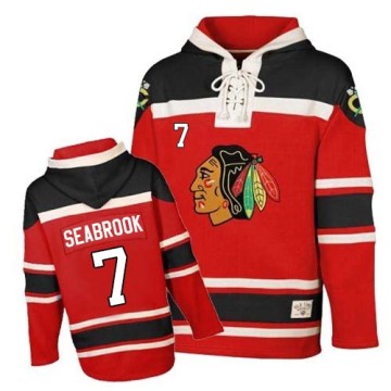 Authentic Youth Brent Seabrook Chicago Blackhawks Old Time Hockey Red Sawyer Hooded Sweatshirt - Black