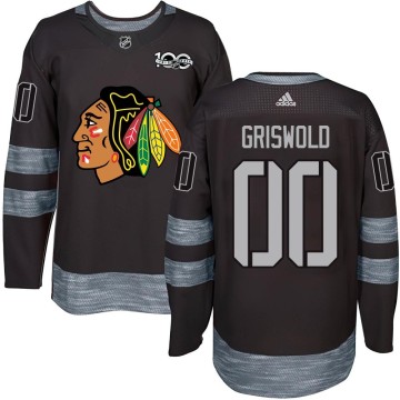 Authentic Youth Clark Griswold Chicago Blackhawks 1917-2017 100th Anniversary Jersey - Black
