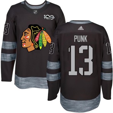 Authentic Youth CM Punk Chicago Blackhawks 1917-2017 100th Anniversary Jersey - Black