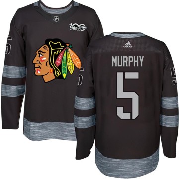 Authentic Youth Connor Murphy Chicago Blackhawks 1917-2017 100th Anniversary Jersey - Black