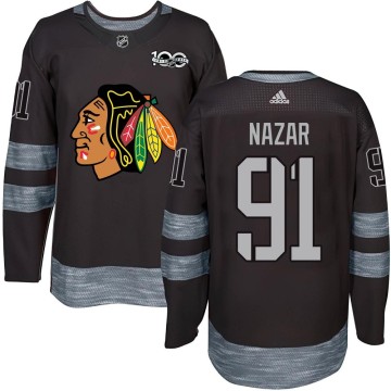 Authentic Youth Frank Nazar Chicago Blackhawks 1917-2017 100th Anniversary Jersey - Black