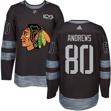 Authentic Youth Zach Andrews Chicago Blackhawks 1917-2017 100th Anniversary Jersey - Black