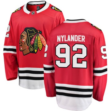 Breakaway Fanatics Branded Men's Alexander Nylander Chicago Blackhawks Red Home Jersey - Black