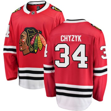 Breakaway Fanatics Branded Men's Bryn Chyzyk Chicago Blackhawks Red Home Jersey - Black