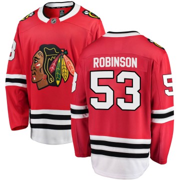 Breakaway Fanatics Branded Men's Buddy Robinson Chicago Blackhawks Red Home Jersey - Black