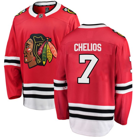 Breakaway Fanatics Branded Men's Chris Chelios Chicago Blackhawks Red Home Jersey - Black