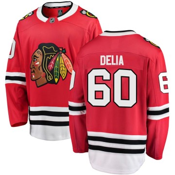 Breakaway Fanatics Branded Men's Collin Delia Chicago Blackhawks Red Home Jersey - Black