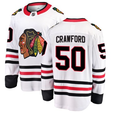 Breakaway Fanatics Branded Men's Corey Crawford Chicago Blackhawks Away Jersey - White
