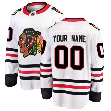 Breakaway Fanatics Branded Men's Custom Chicago Blackhawks Custom Away Jersey - White