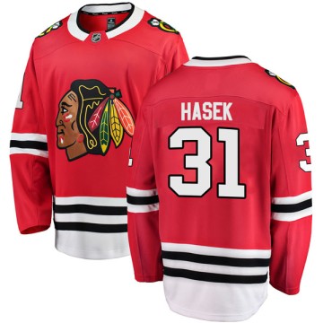 Breakaway Fanatics Branded Men's Dominik Hasek Chicago Blackhawks Red Home Jersey - Black