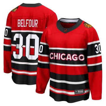 Breakaway Fanatics Branded Men's ED Belfour Chicago Blackhawks Red Special Edition 2.0 Jersey - Black