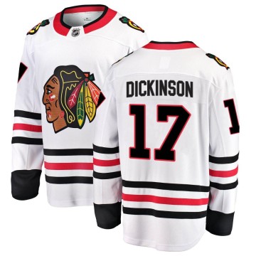 Breakaway Fanatics Branded Men's Jason Dickinson Chicago Blackhawks Away Jersey - White