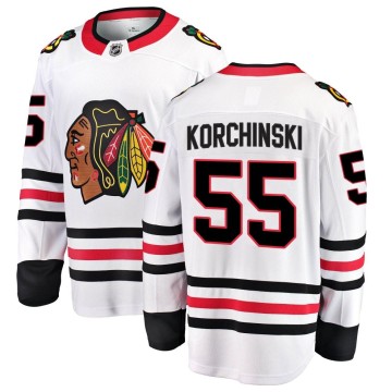 Breakaway Fanatics Branded Men's Kevin Korchinski Chicago Blackhawks Away Jersey - White