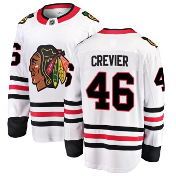 Breakaway Fanatics Branded Men's Louis Crevier Chicago Blackhawks Away Jersey - White