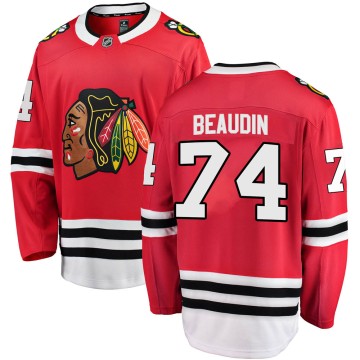 Breakaway Fanatics Branded Men's Nicolas Beaudin Chicago Blackhawks ized Red Home Jersey - Black