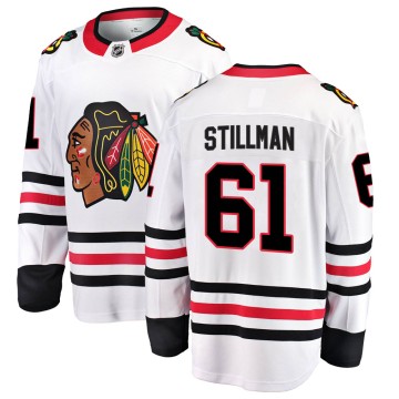 Breakaway Fanatics Branded Men's Riley Stillman Chicago Blackhawks Away Jersey - White