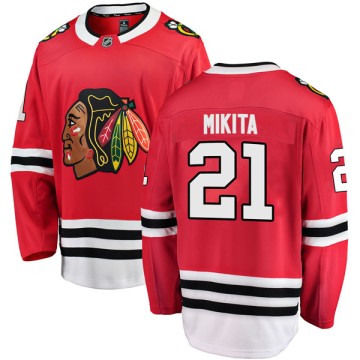 Breakaway Fanatics Branded Men's Stan Mikita Chicago Blackhawks Red Home Jersey - Black