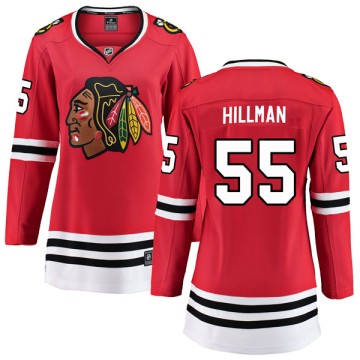 Breakaway Fanatics Branded Women's Blake Hillman Chicago Blackhawks Red Home Jersey - Black