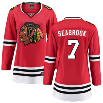 Breakaway Fanatics Branded Women's Brent Seabrook Chicago Blackhawks Red Home Jersey - Black