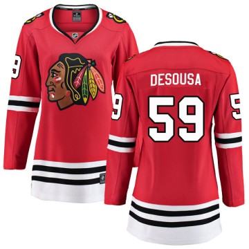 Breakaway Fanatics Branded Women's Chris DeSousa Chicago Blackhawks Red Home Jersey - Black