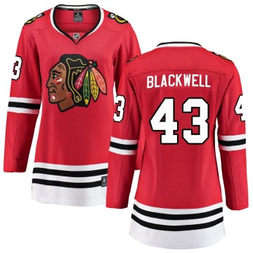 Breakaway Fanatics Branded Women's Colin Blackwell Chicago Blackhawks Red Home Jersey - Black