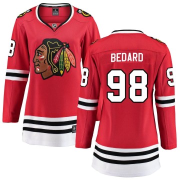Breakaway Fanatics Branded Women's Connor Bedard Chicago Blackhawks Red Home Jersey - Black