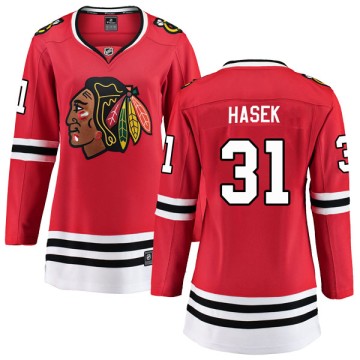 Breakaway Fanatics Branded Women's Dominik Hasek Chicago Blackhawks Red Home Jersey - Black