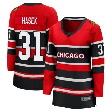 Breakaway Fanatics Branded Women's Dominik Hasek Chicago Blackhawks Red Special Edition 2.0 Jersey - Black