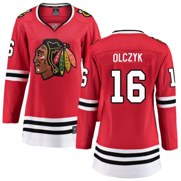 Breakaway Fanatics Branded Women's Ed Olczyk Chicago Blackhawks Red Home Jersey - Black
