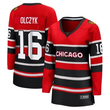 Breakaway Fanatics Branded Women's Ed Olczyk Chicago Blackhawks Red Special Edition 2.0 Jersey - Black