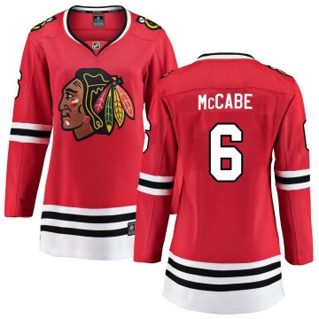 Breakaway Fanatics Branded Women's Jake McCabe Chicago Blackhawks Red Home Jersey - Black