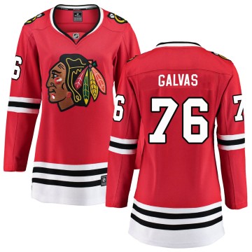 Breakaway Fanatics Branded Women's Jakub Galvas Chicago Blackhawks Red Home Jersey - Black