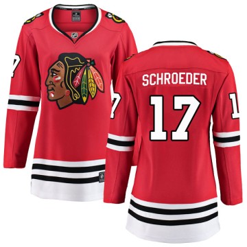 Breakaway Fanatics Branded Women's Jordan Schroeder Chicago Blackhawks Red Home Jersey - Black
