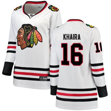 Breakaway Fanatics Branded Women's Jujhar Khaira Chicago Blackhawks Away Jersey - White