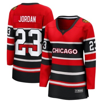 Breakaway Fanatics Branded Women's Michael Jordan Chicago Blackhawks Red Special Edition 2.0 Jersey - Black