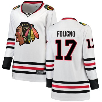Breakaway Fanatics Branded Women's Nick Foligno Chicago Blackhawks Away Jersey - White