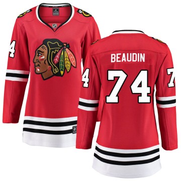 Breakaway Fanatics Branded Women's Nicolas Beaudin Chicago Blackhawks ized Red Home Jersey - Black