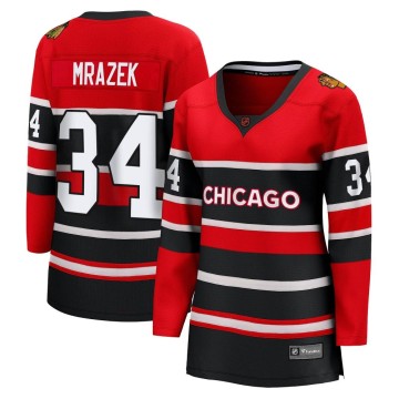 Breakaway Fanatics Branded Women's Petr Mrazek Chicago Blackhawks Red Special Edition 2.0 Jersey - Black
