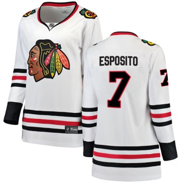 Breakaway Fanatics Branded Women's Phil Esposito Chicago Blackhawks Away Jersey - White
